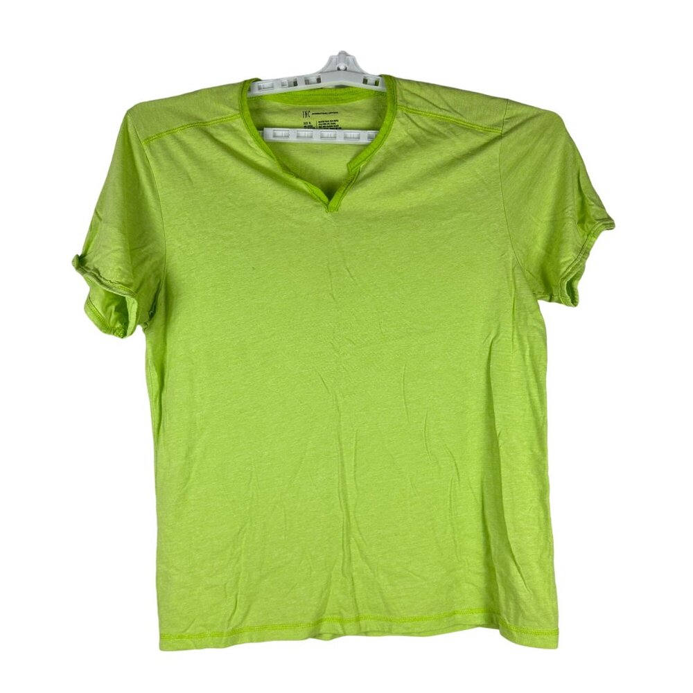 INC International Concepts Womens Neon Green V-Neck T-Shirt XL